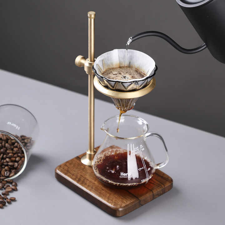 adjustable coffee dripper stand with wood base universal filter holder for pour over brewing adjustable coffee dripper stand with wood base universal filter holder for pour over brewing